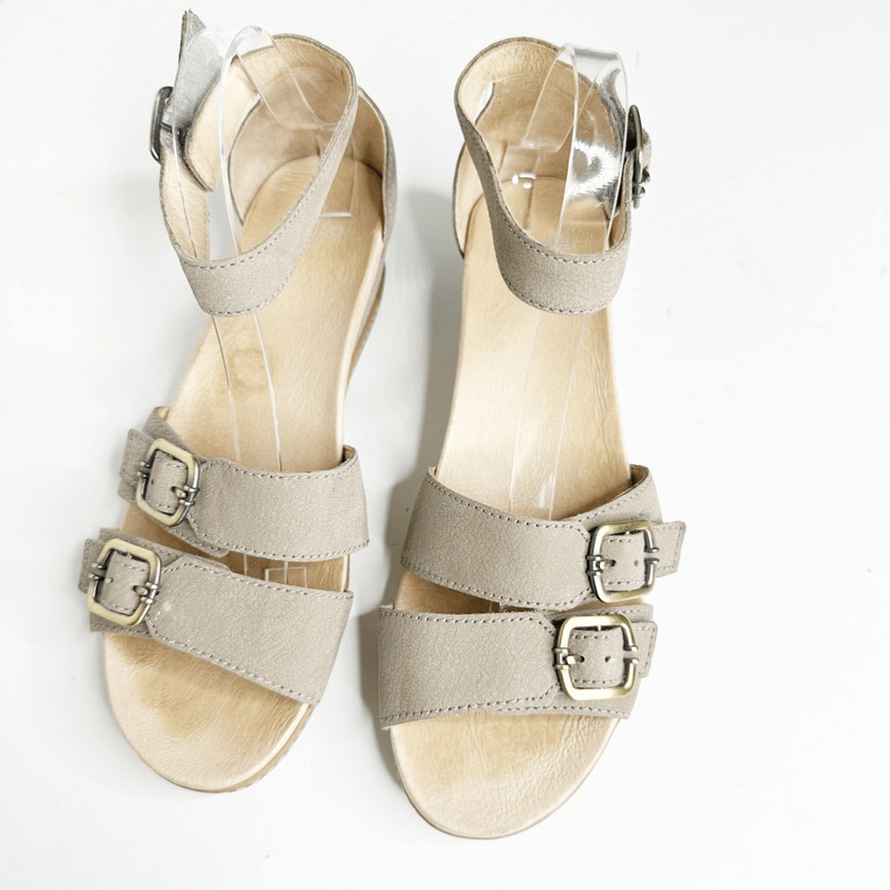 Dansko Astrid Texture Nubuck Sandals Stone comfort Women’s EU 40 US 9.5 10 - Picture 2 of 6